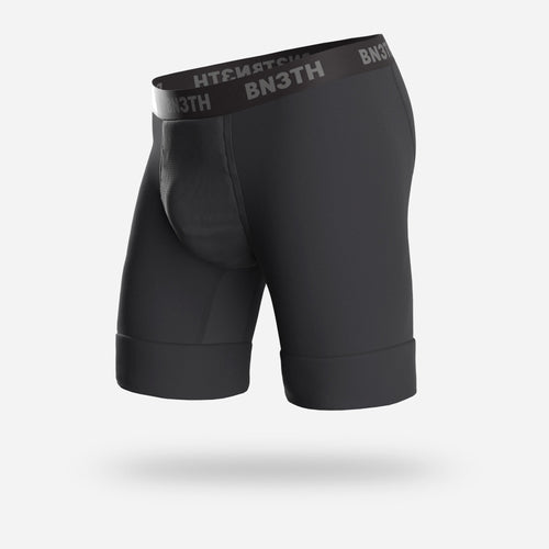 BN3TH Mens Underwear North Shore Chamois Bike Liner Short in Black Front View alternative