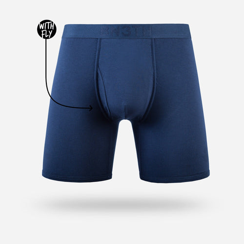 CLASSIC BOXER BRIEF WITH FLY: NAVY