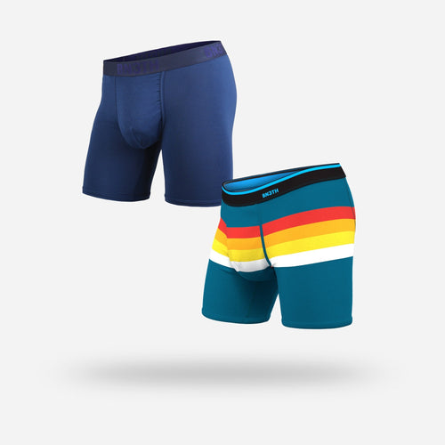 CLASSIC BOXER BRIEF : NAVY/RETROSTRIPE TEAL 2 PACK