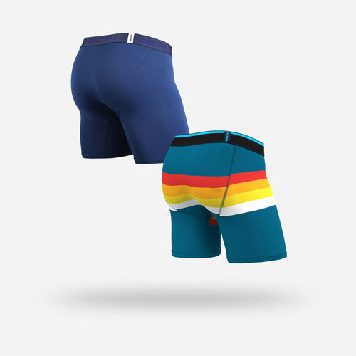 CLASSIC BOXER BRIEF : NAVY/RETROSTRIPE TEAL 2 PACK