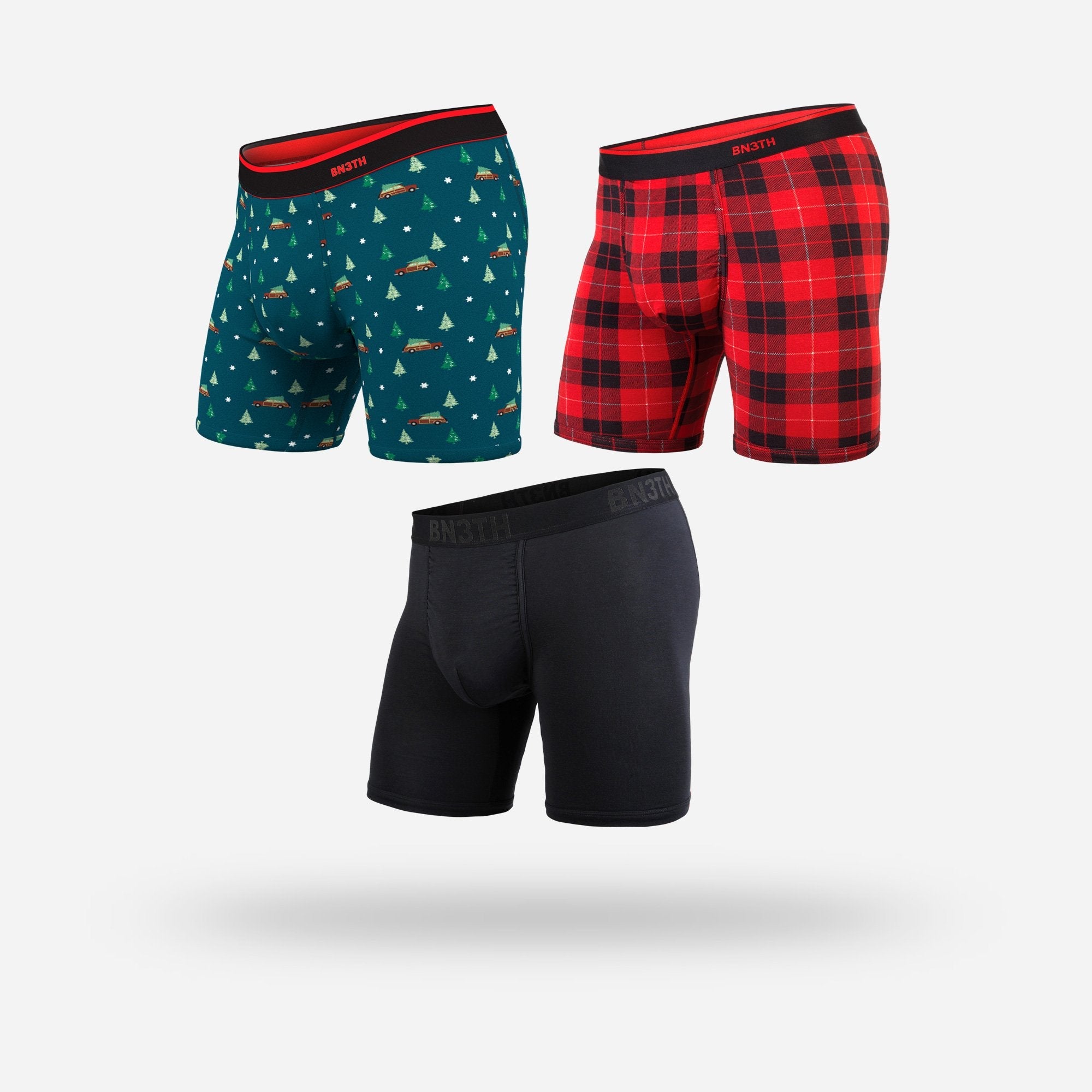 Boxer Classics MyPakage 2 Pack - Tencel Modal Cremisi E Fireside Plaid Rosso - Biancheria Intima Uomo