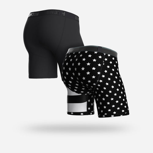 CLASSIC BOXER BRIEF : BLACK/INDEPENDENCE BLACK 2 PACK