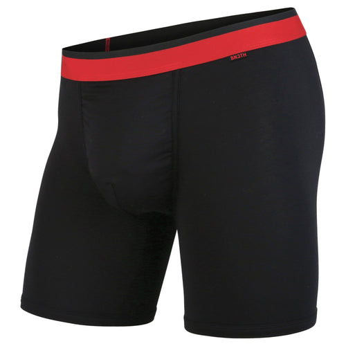 BN3TH Black /Red boxer briefs for men with 3D supporting pouch, front.