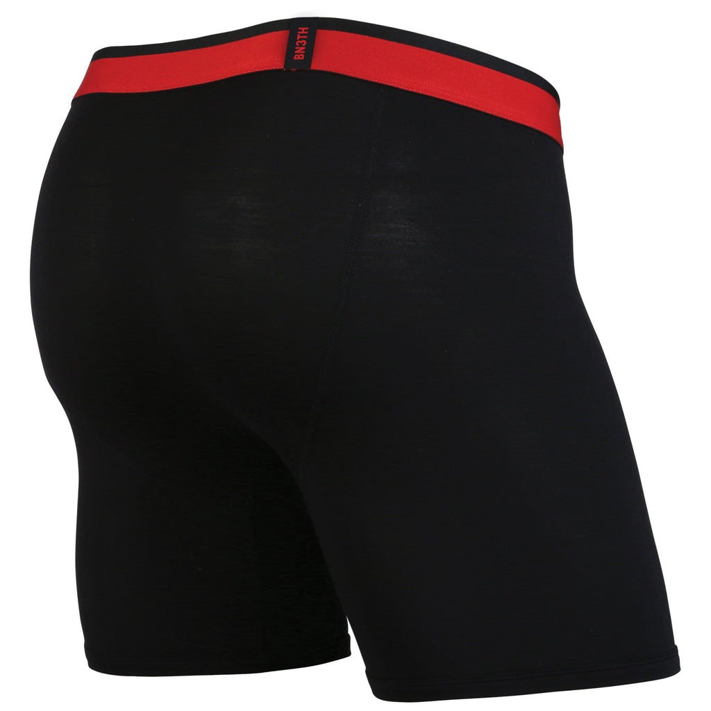 BN3TH Black /Red boxer briefs for men with 3D supporting pouch, back.