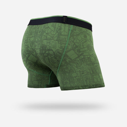 MENS CLASSIC TRUNKS / HIPSTERS: MECHANICS GREEN